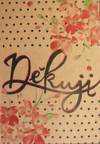Přáníčko BeBechy XL – recyklovaný papír – Děkuji2